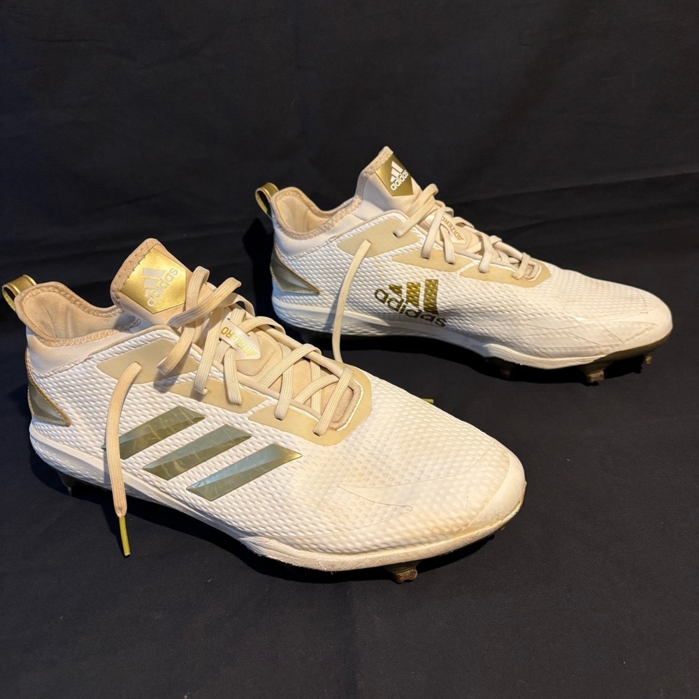 Adidas Adizero White and Gold Soccer Cleats men’s size 13